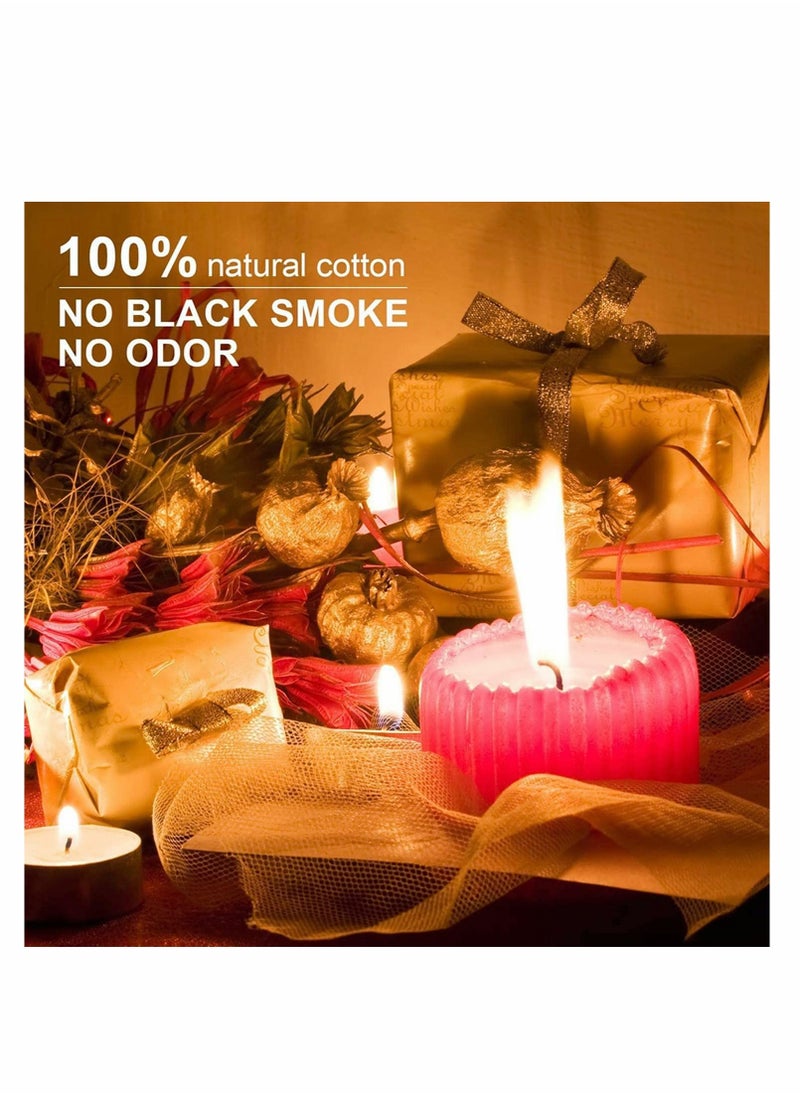 Y&D Candle Making Kit, 20cm and 9cm Long 100 Pcs Organic Soy Pre Waxed Cotton Wick with 1Pc Stainless Holder Sustainer for  - Image 3