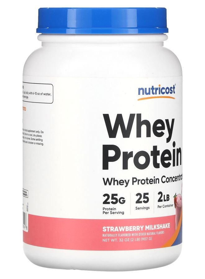 Nutricost Whey Protein Concentrate Strawberry Milkshake 2 lb (907 g) - Image 2