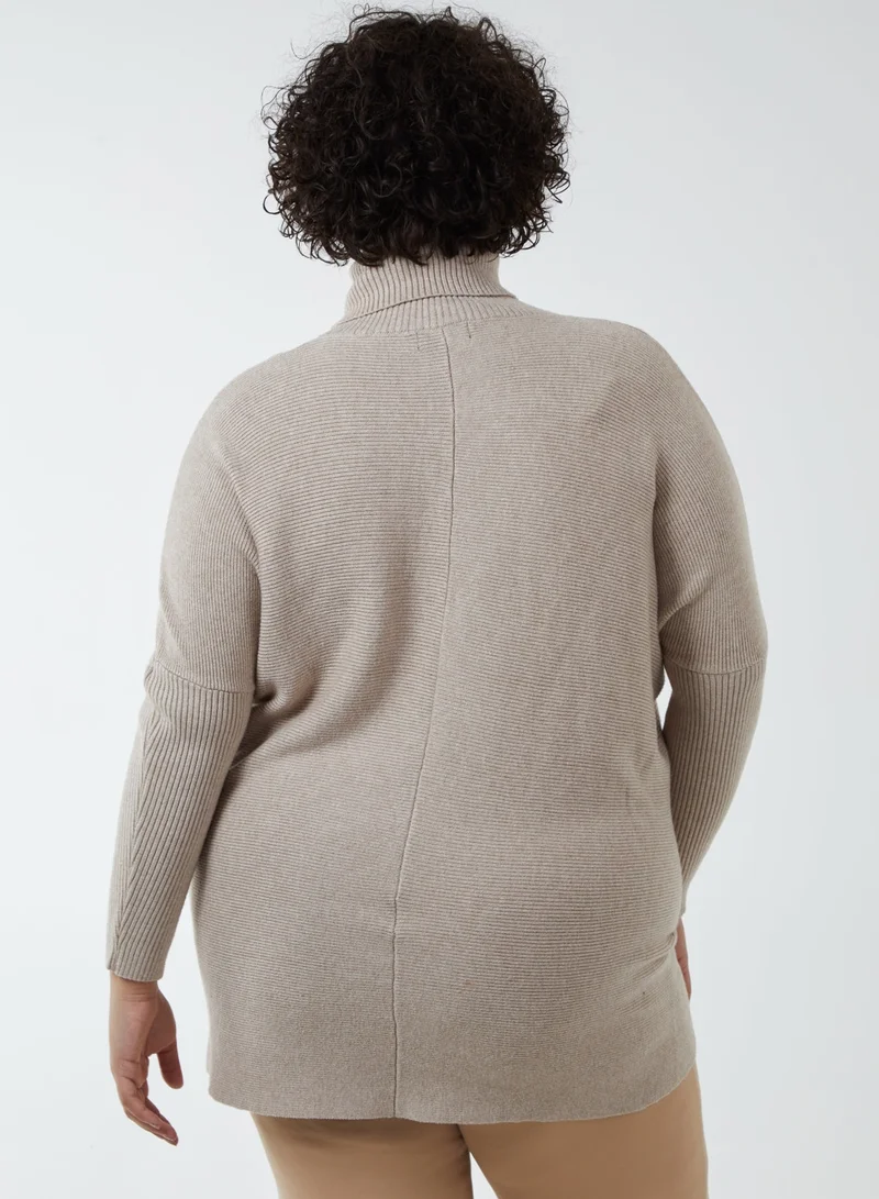 Blue Vanilla Curve Roll Neck Jumper