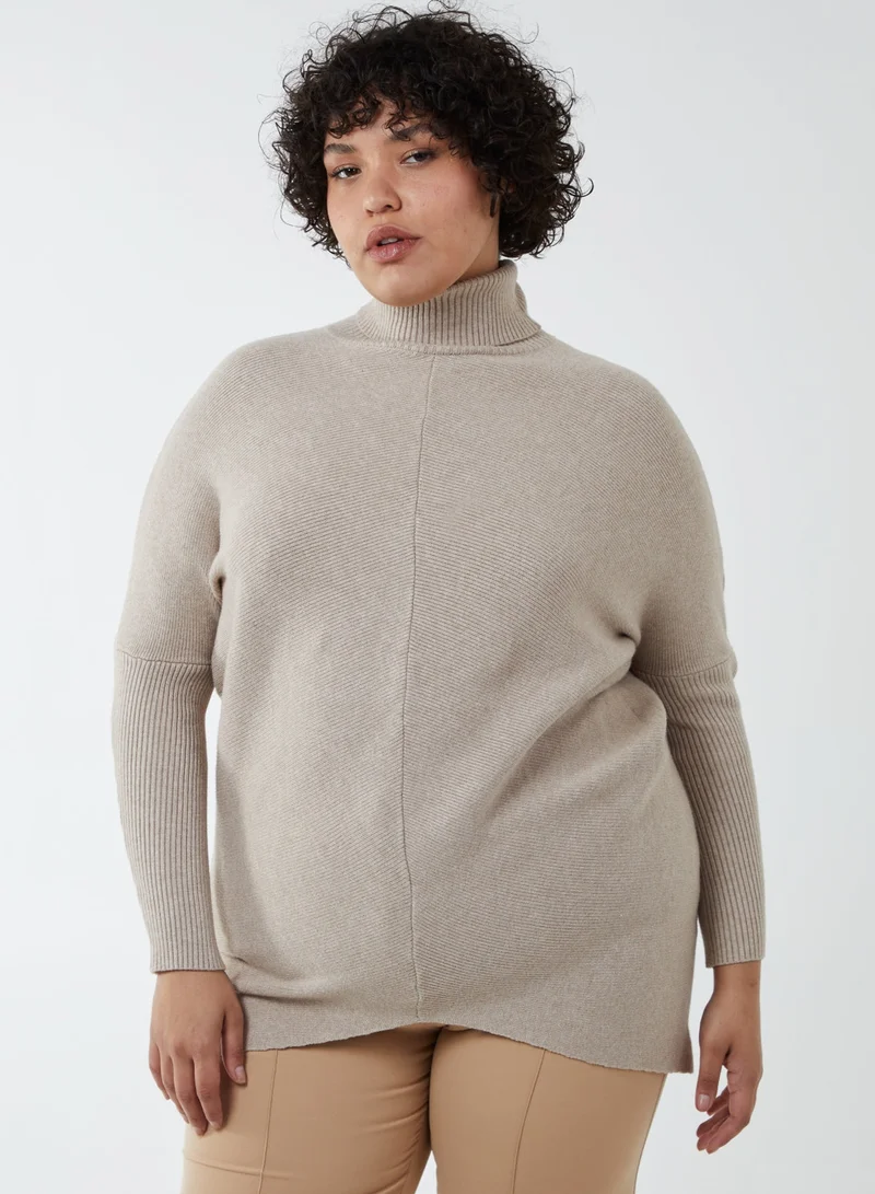 Blue Vanilla Curve Roll Neck Jumper