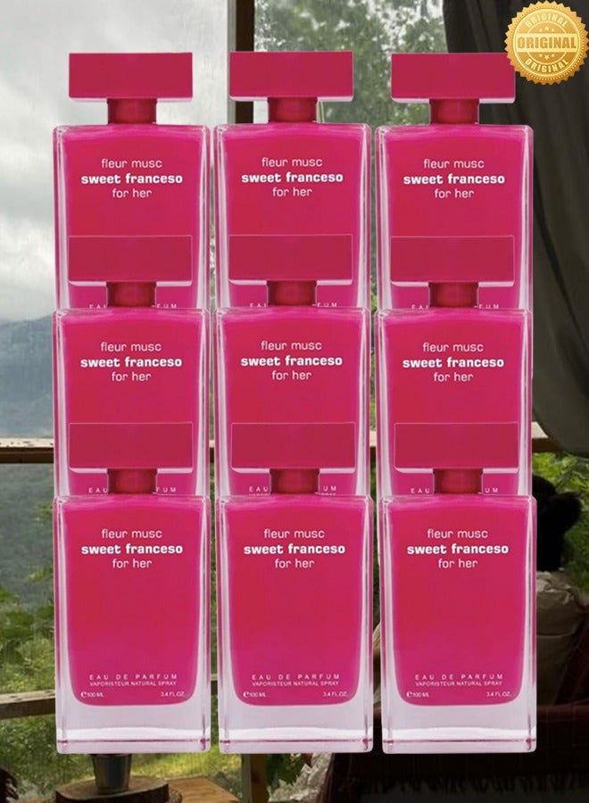 فور هير 9 قطع عطر فلور مسك سويت فرانشيسو للنساء وردي 100 مل - Image 1