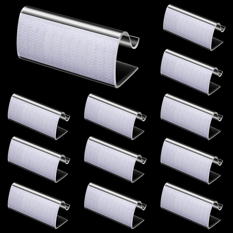 Maitys 12 Pieces Table Skirting Clips Clear Tablecloth Clips for Indoor Outdoor Events Wedding Meeting Party Picnic Banquet