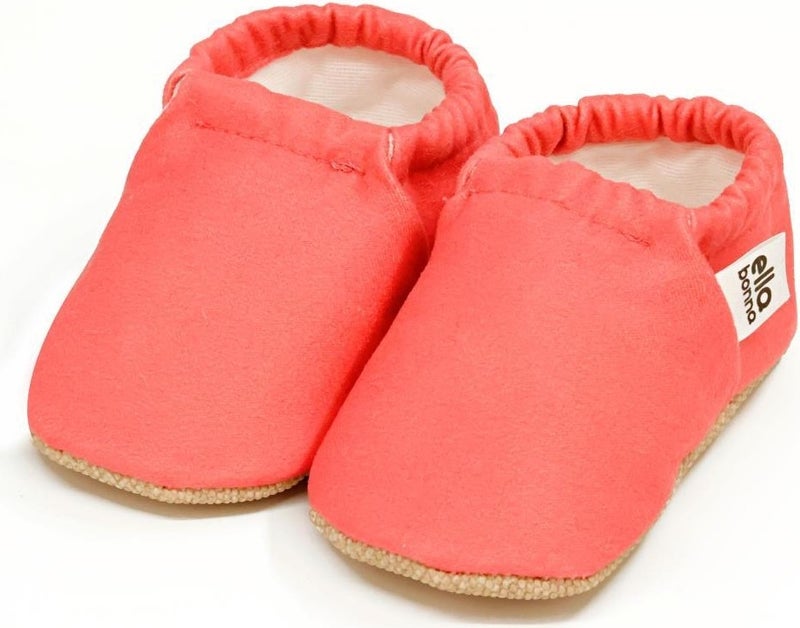 Ella Bonna Patterned Baby Booties, Non-Slip Sole, Home Nursery Shoes Slippers, Pink  - Image 1