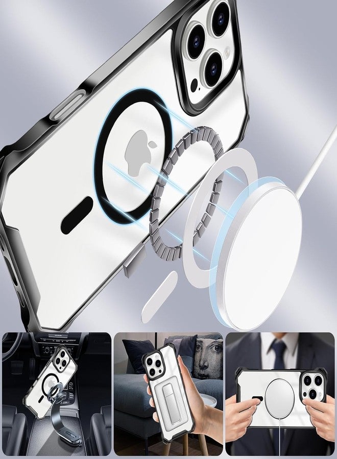 UnnFiko for iPhone 16PM Case Clear, Compatible with Magsafe, Crossbody Phone Case with Shoulder Strap, Shockproof Drop Protection, Magnetic Phone Case for iPhone 16PM (Black) - Image 2