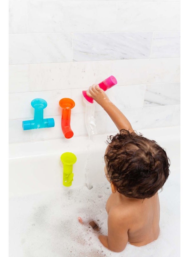 BOON Pipes Toddler Bath Toys - Interactive Toddler Sensory Toys - Suction Bath Toys for Hand Eye Coordination and Fine Motor Skills - Multicolored - 5 Count- Ages 12 Months and Up - Image 4