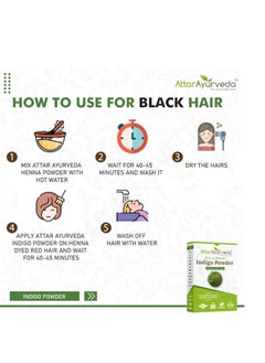 ATTAR AYURVEDA Attar Ayurveda Indigo Powder for black Hair (200 grams)  - Image 5