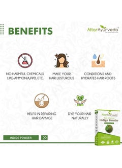 ATTAR AYURVEDA Attar Ayurveda Indigo Powder for black Hair (200 grams)  - Image 4