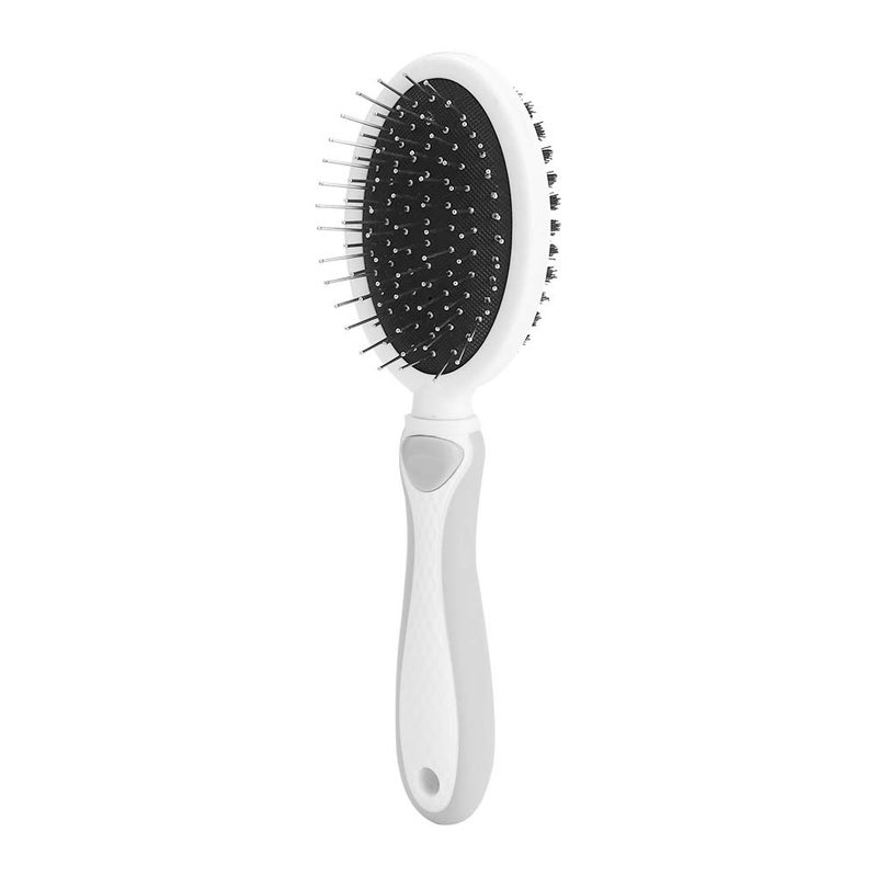 Double Sided Pet Comb Massage Shedding Brush Gray Durable Stainless Steel Grooming For Dogs And Cats - Image 2