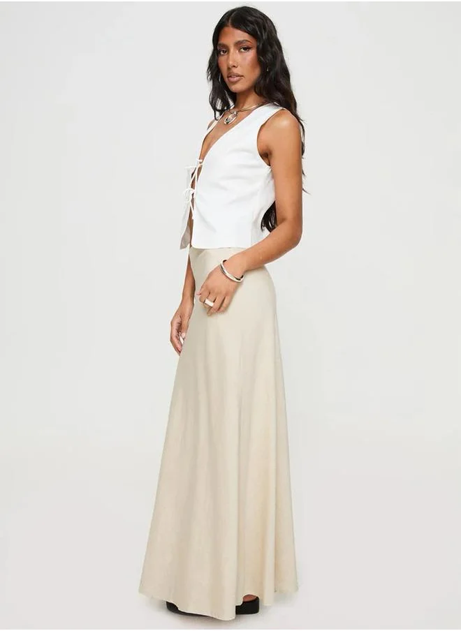 Styli Solid A-Line Maxi Skirt by Styli