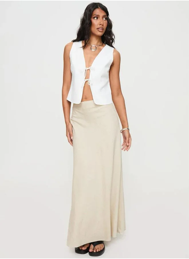 Styli Solid A-Line Maxi Skirt by Styli