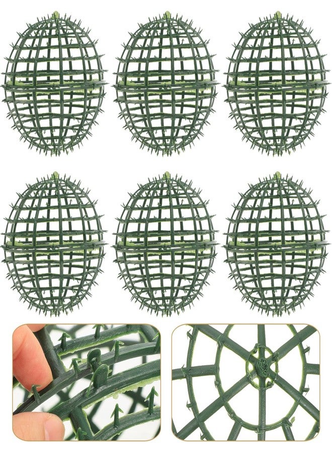 Yardenfun 6Pcs Artificial Plant Topiary Ball Support Rack 7.87In Plastic Faux Green Ball Frame Holder for Garden Backyard Wedding Decor and Flower Arranging - Image 4