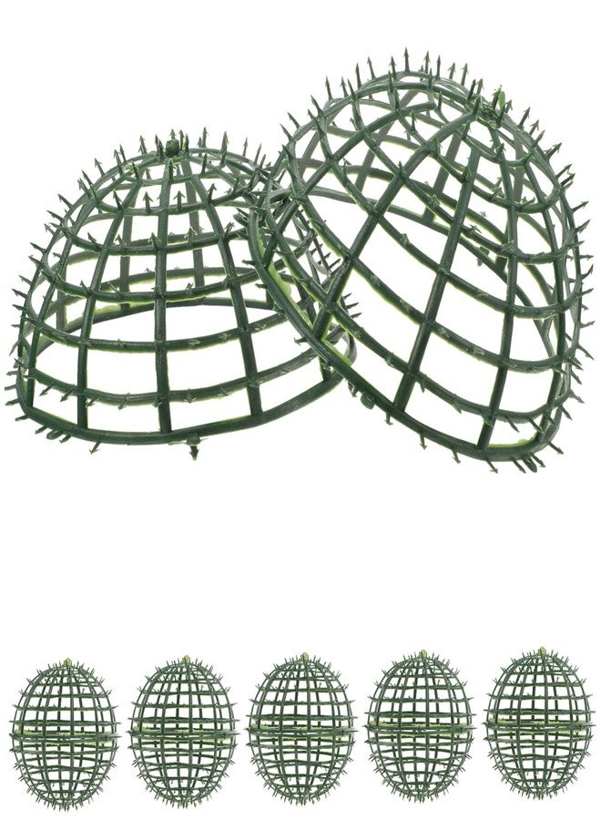 Yardenfun 6Pcs Artificial Plant Topiary Ball Support Rack 7.87In Plastic Faux Green Ball Frame Holder for Garden Backyard Wedding Decor and Flower Arranging - Image 1