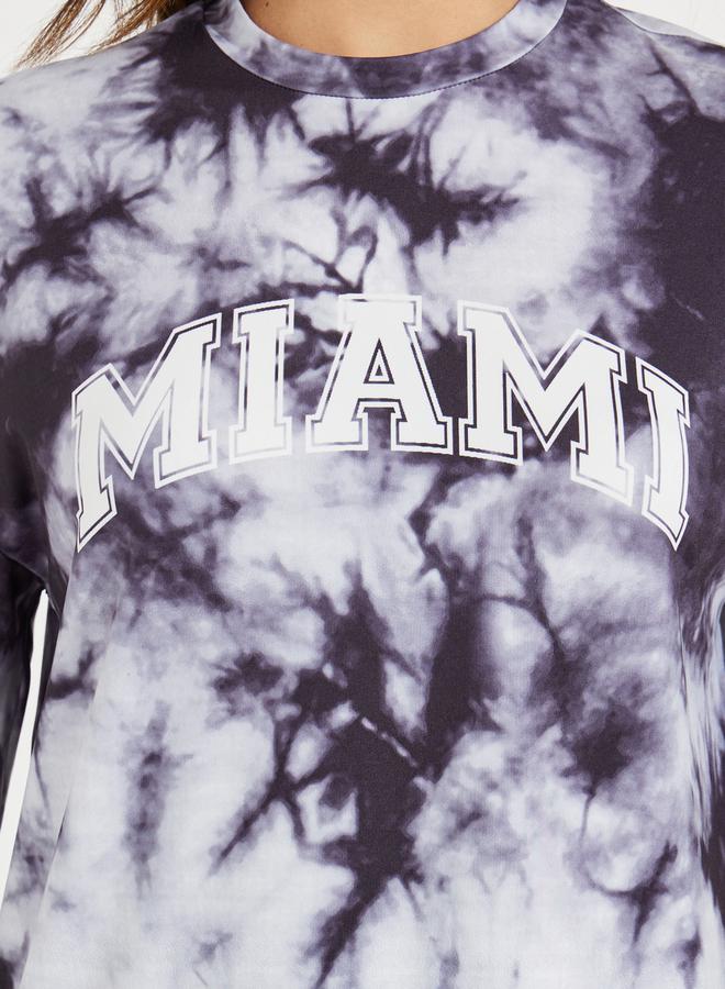 Styli Tie Dye Print T-Shirt & Flared Pants Co-Ords - Image 3