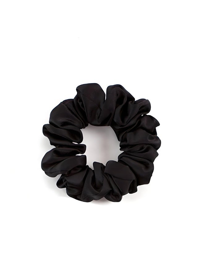 Loquat Scrunchy Hair Ties Silk Satin Hair Elastics Bands Ponytail Holder Hair Accessories Black