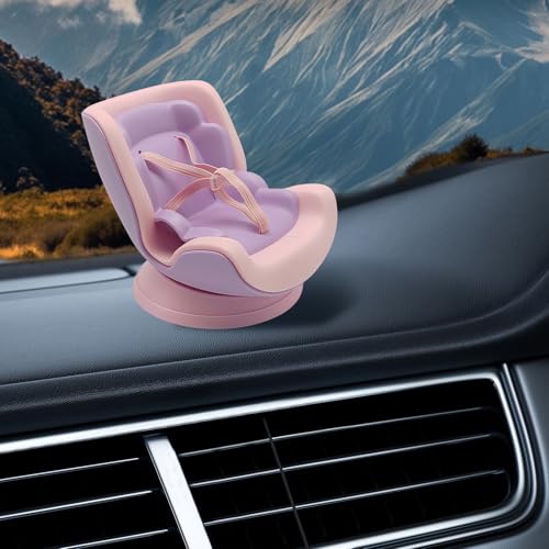 SARATA 17cm Dolls Car Seat with Universal Air Vent Clip Desk Stand Cute Stylish Purple Decoration for Anime Toy Collectors Doll Car Seat for 17cm Dolls Accessories NO Doll PurplePink - Image 5