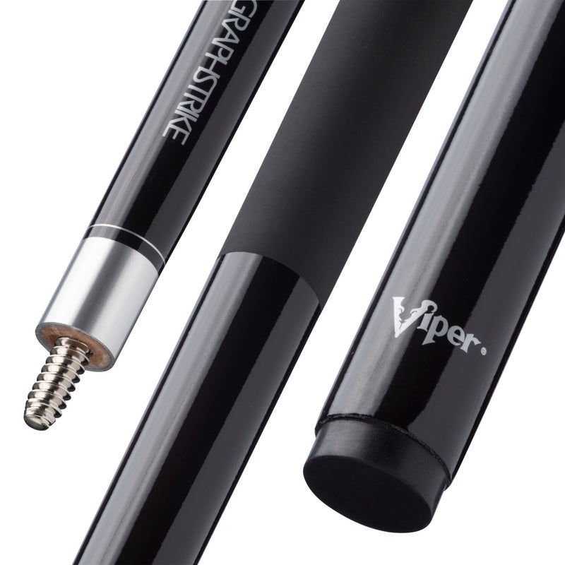 Viper Graphstrike 58" 2-Piece Fiberglass Graphite Composite Billiard/Pool Cue, Black, with Veltex Wrap - Image 3