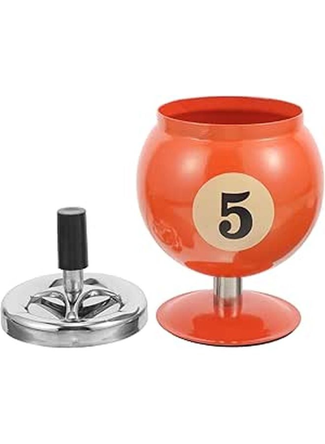 Orange Push Down Smokeless Desktop Ashtray with Rotating Tray for Home Office Indoor Use - Image 1