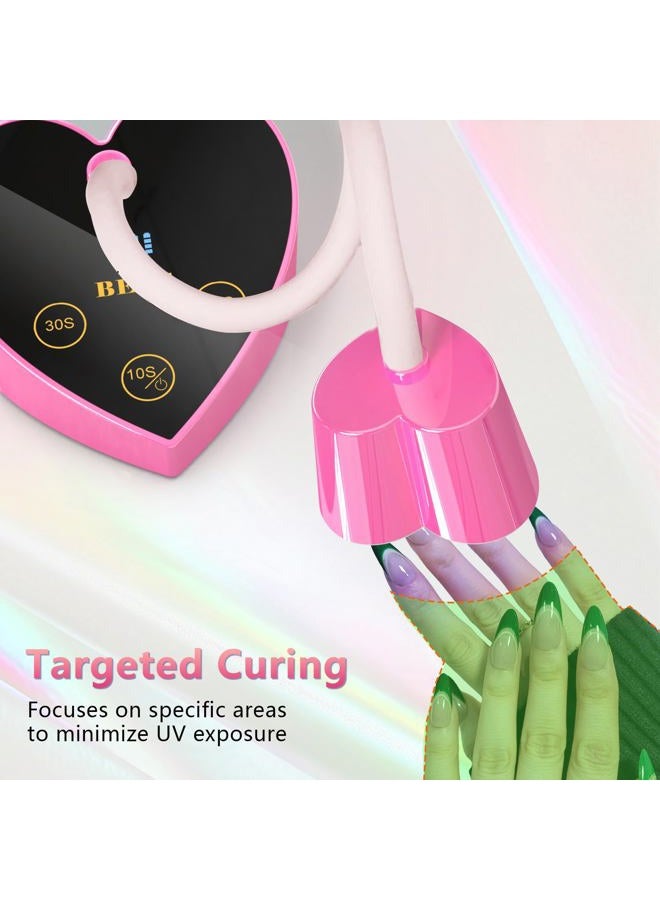BETE Mini UV Nail Lamp Flash Cure Gel Nail Polish, 360° Foldable Gooseneck UV LED Nail Lamp with Smart Sensor, USB Portable Cordless 30W Rechargeable Nail Dryer with 3 Timers for Salon Home DIY - Image 5