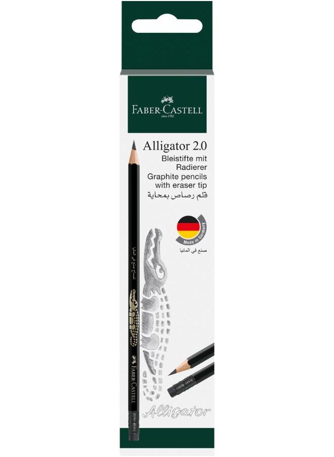 FABER-CASTELL FC Blacklead Pencil Alligator New 2.0 w/Rub bx/12 