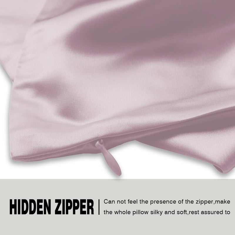 Suatien Mulberry Silk Pillowcase for Hair and Skin Standard Size 20"X 26" Pillow Case with Hidden Zipper Soft Breathable Smooth Cooling Silk Pillow Covers for Sleeping (Lavender,Standard,1Pcs) - Image 4