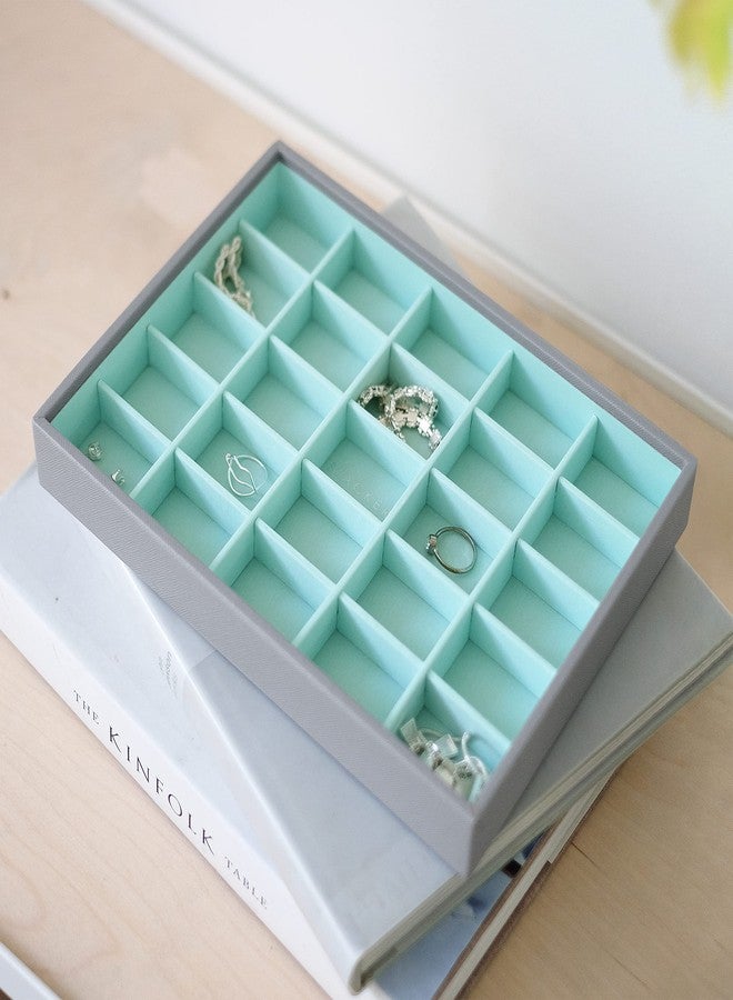 Stackers | Jewelry Box | Classic Dove Gray & Mint Green Criss Cross Stacker by Stackers by LC Designs - Image 2