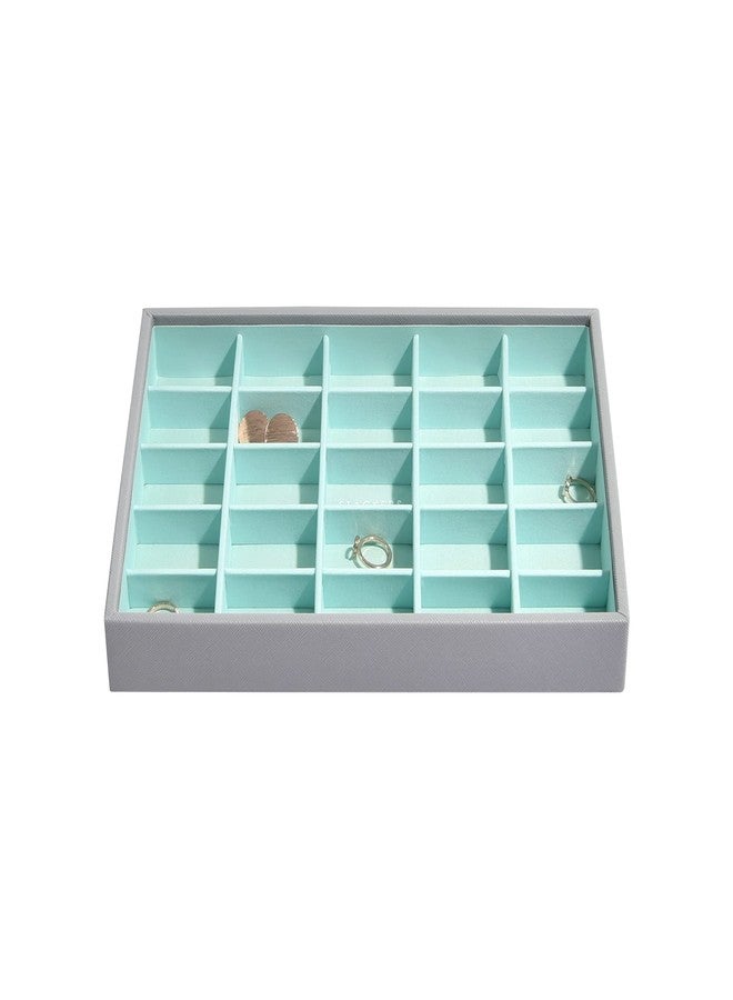 Stackers | Jewelry Box | Classic Dove Gray & Mint Green Criss Cross Stacker by Stackers by LC Designs - Image 1