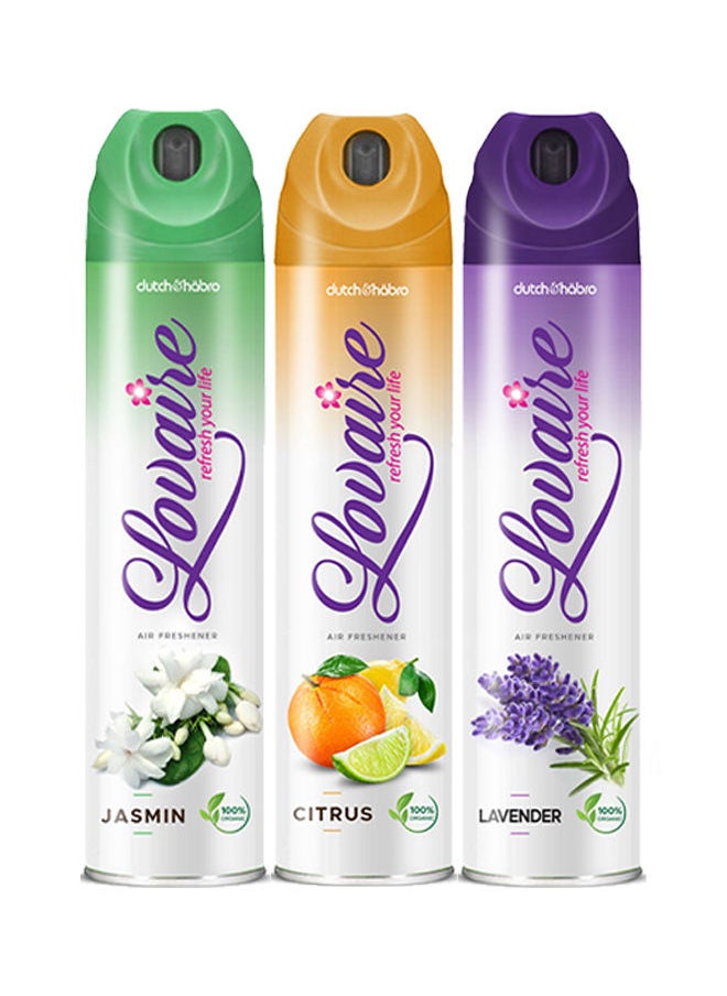 Dutch & Habro Lovaire 3in1 Fragrance Air Freshener Spray - Jasmin, Citrus, Lavender 300ml 