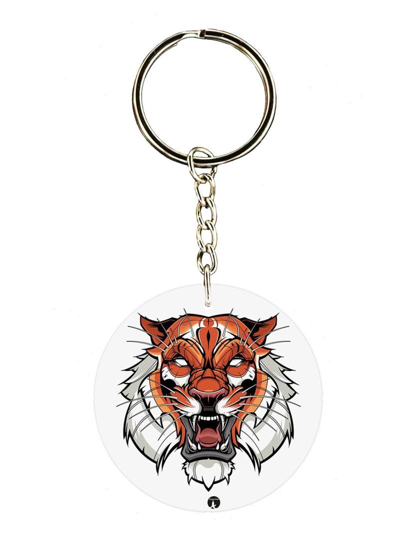 A Tiger Double Side Printed Keychain