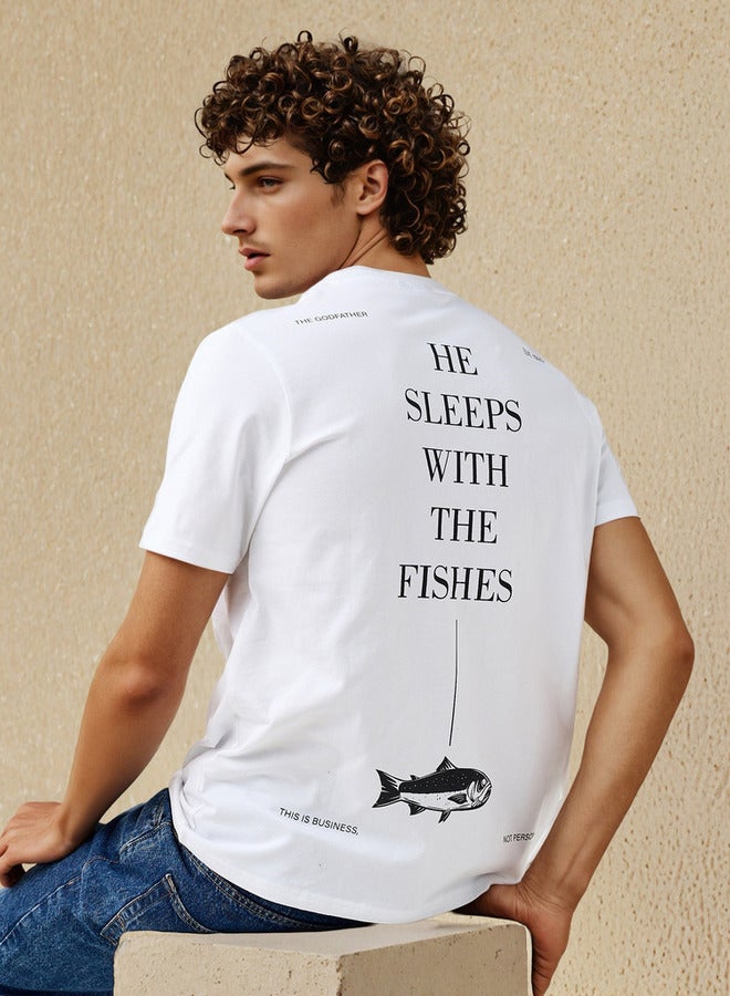 SP Characters Men Crew Neck Short Sleeves Godfather Print T-shirt - Image 1