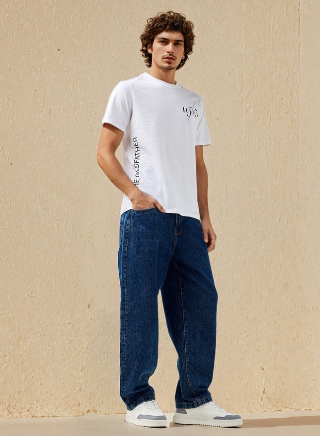 SP Characters Men Crew Neck Short Sleeves Godfather Print T-shirt - Image 2