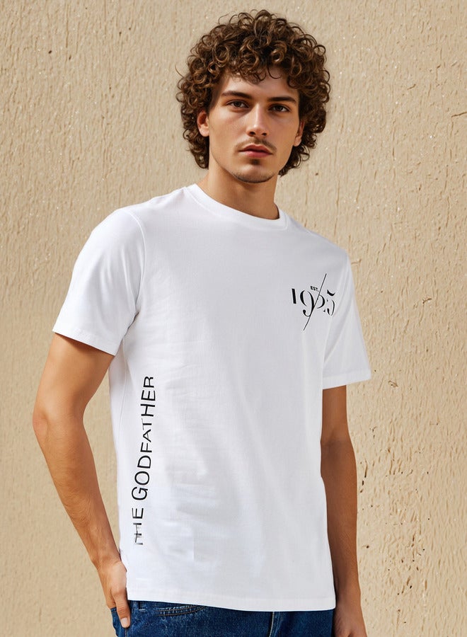 SP Characters Men Crew Neck Short Sleeves Godfather Print T-shirt - Image 3