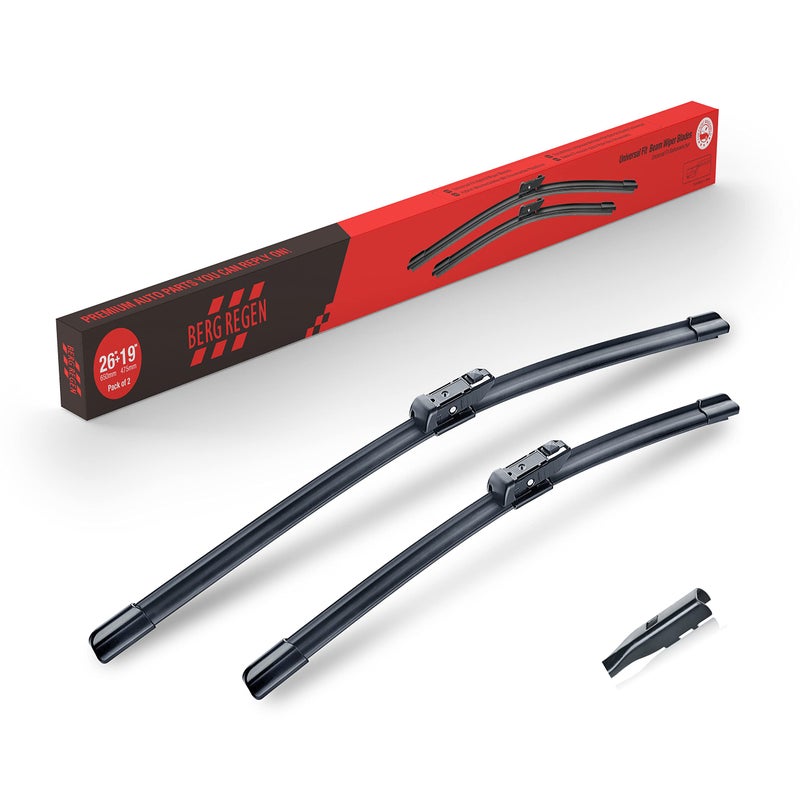 BERG REGEN 26" 19" Windshield Wipers Wiper Blades Replacement for Tesla Model 3 2022 2021 2020 2019 2018 2017 for Tesla Model Y 2020 2021 2022 Wiper Blades for My Car - Set of 2 - Image 1