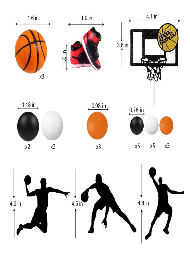 RASSLISA Basketball Cake Toppers Black Orange Balls Cake Decorations Basketball Theme Cake Decoration for Boy Birthday Sport Party Supplies - Image 4
