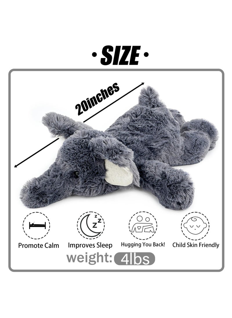 YOUBLEK YOUBLEK 20"" | 4 Pounds Weighted Stuffed Animals Sensory Comfort Plush Throw Pillow Toy  Soft for Home & School  Kawaii Plushies Hugging Toy Gifts for Kids & Adults (Elephant  20 inch 4 Pounds)  - Image 4
