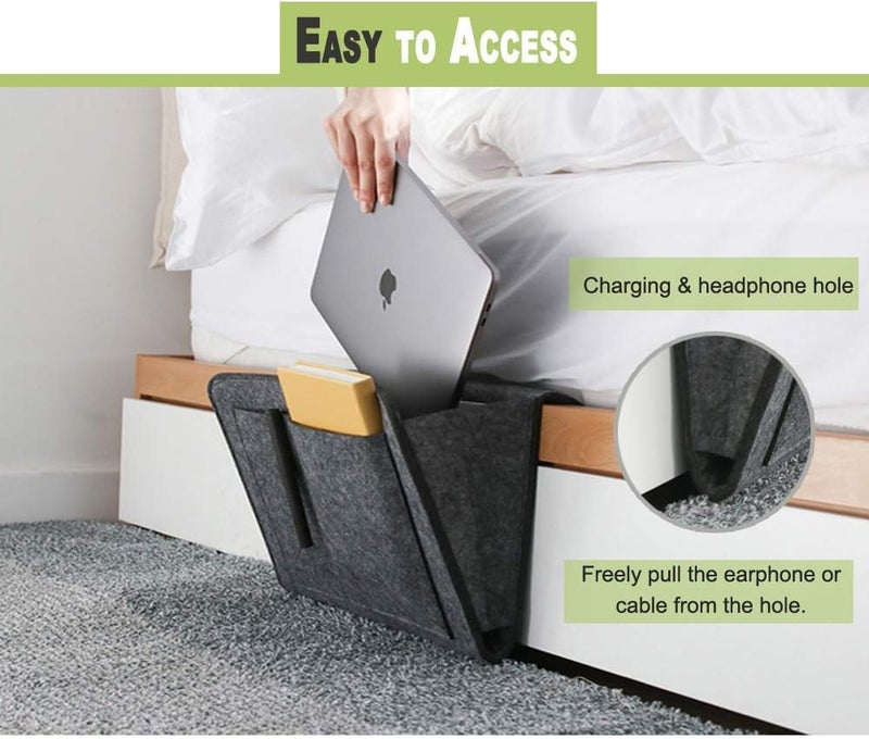 ZOMBIO ZOMBIO Bedside CaddyFelt Bed Side Caddy Organizer With 5 Pockets For RemoteBed Pockets Bedside Storage Can Hold Tablet Magazine Book Phone And FruitFor BedSofaDesk Multicolor  - Image 5