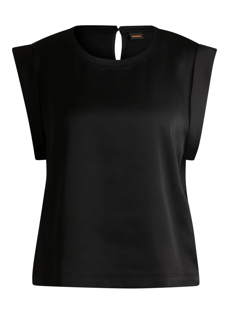 BOSS Black Sleeveless T-shirt in hammered satin for Women | Best Price UAE