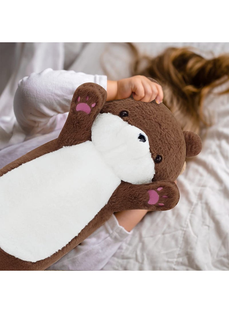 Gisqis Gisqis Long Otter Plush Pillow  25.2"" Weighted Stuffed Animal Giant Stuffed Otter Animal Big Cute Sea Otter Body Pillow Plushies Soft Otter Stuffed Animal Birthday Gifts for Kids Brown  - Image 5
