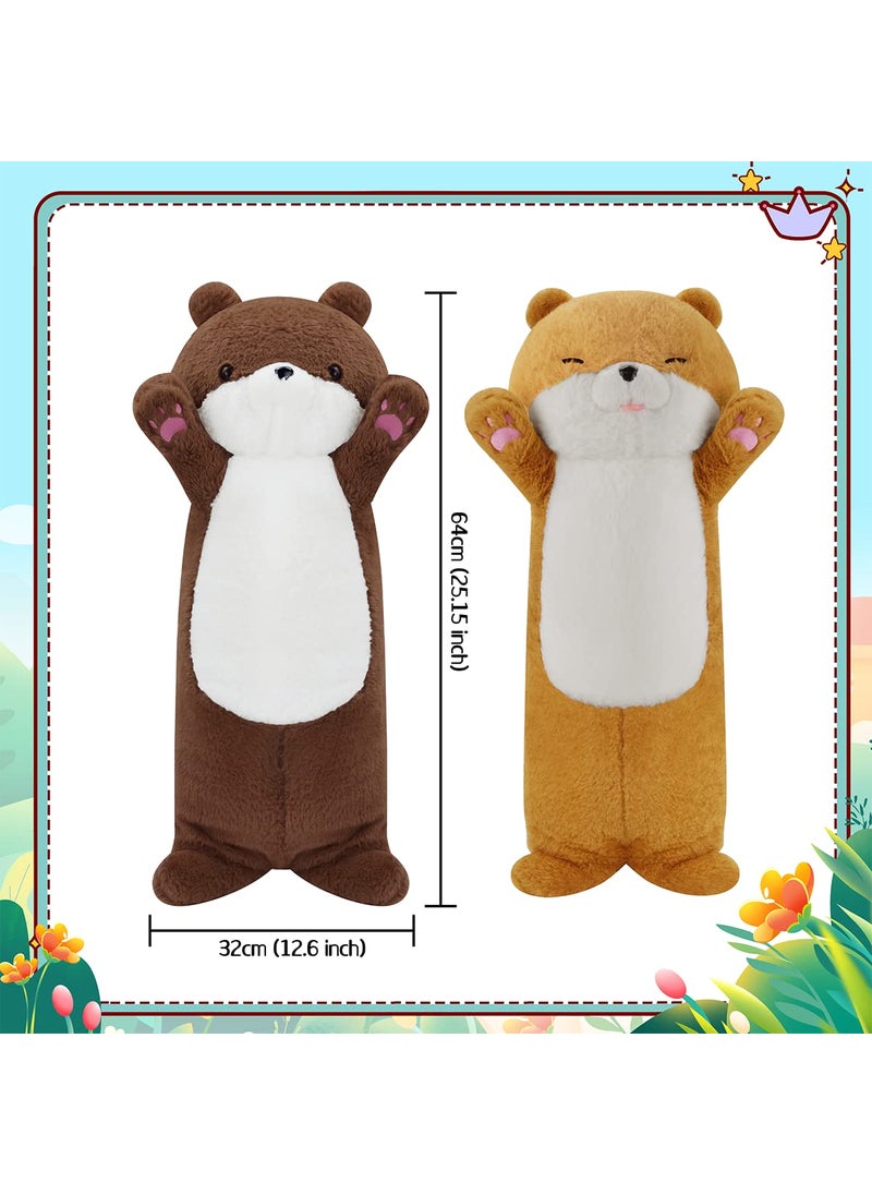 Gisqis Gisqis Long Otter Plush Pillow  25.2"" Weighted Stuffed Animal Giant Stuffed Otter Animal Big Cute Sea Otter Body Pillow Plushies Soft Otter Stuffed Animal Birthday Gifts for Kids Brown  - Image 3