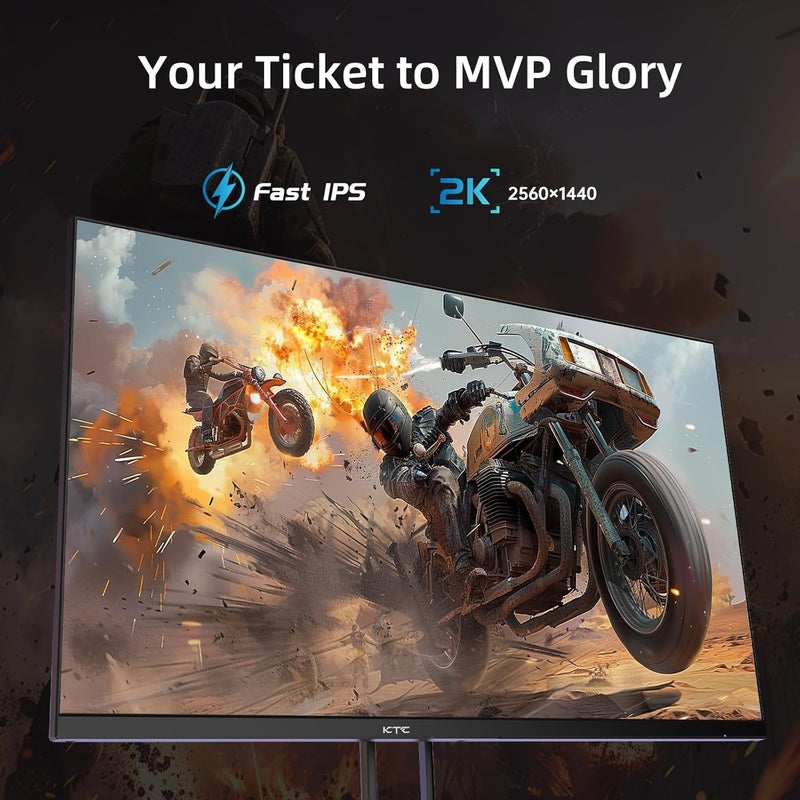 KTC 27 Inch Gaming Monitor - 2K QHD 2560 x 1440 Monitor, Up to 210Hz & 1ms, Bulit-in Speakers, Adaptive Sync, HDR400, 131% sRGB, IPS Monitors Gamer with HDMI 2.0 x 2 & DP1.4 x 2, H27T22C-3 - Image 2
