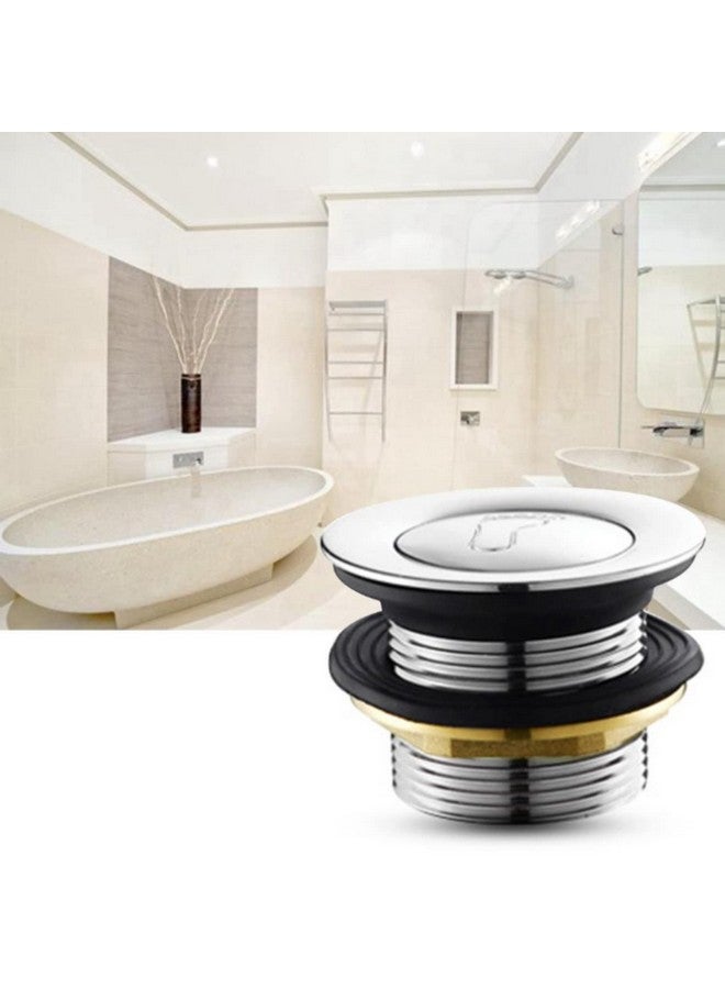 ZAP Bath Tub Pop-Up Drain with Screw Set (1 Pc) Brass Drain Plug | Easy Installation & Leak-Proof | Universal Fit for Bathtubs | Chrome Finish - Image 3