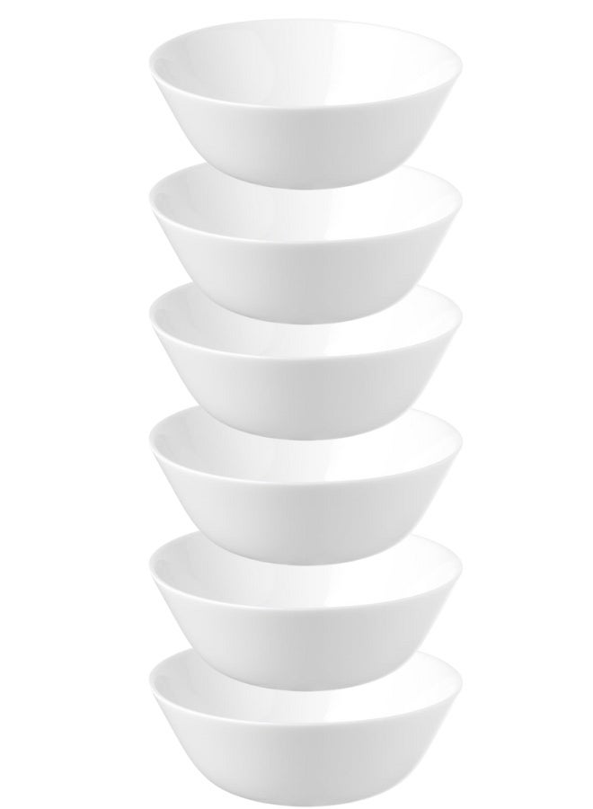 OFTAST 6-piece 15cm porcelain bowl set, dishwasher and microwave safe White. - Image 1