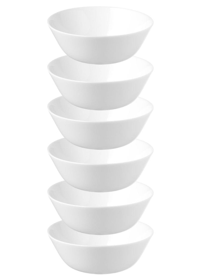 أوفتاست ٦ قطع بولات من البورسلين 15سم آمن للاستخدام في غسالة الأطباق والميكروويف لون أبيض. - Image 1