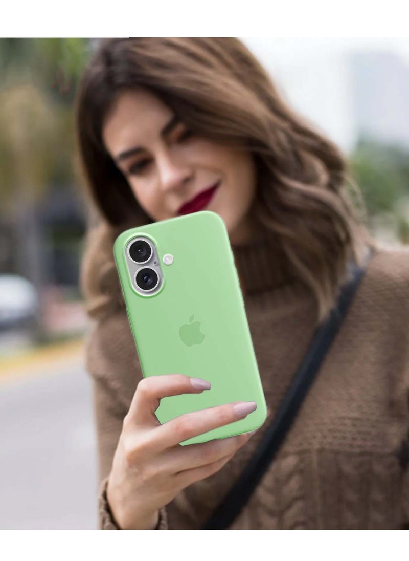 Wtech - Apple iPhone 16 2024 Premium Soft Liquid Silicone Case Cover - Spring Green - Image 1