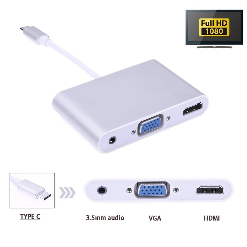 Microware Type C to HDMI 4K VGA Adapter with Audio, USB 3.1 Type C (USB-C) to VGA HDMI UHD with Audio Converter Adaptor - Image 5