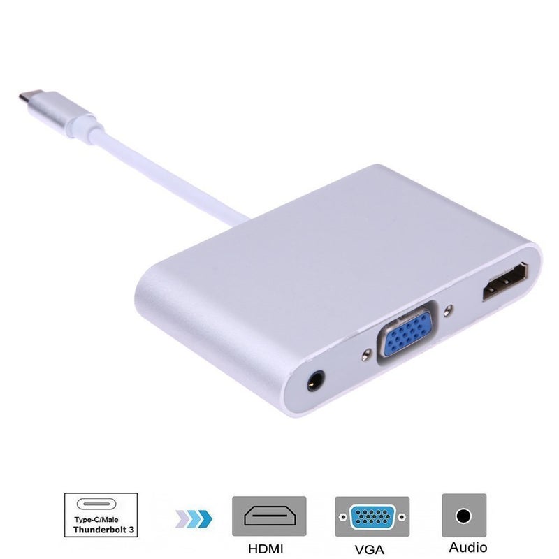 Microware Type C to HDMI 4K VGA Adapter with Audio, USB 3.1 Type C (USB-C) to VGA HDMI UHD with Audio Converter Adaptor - Image 4