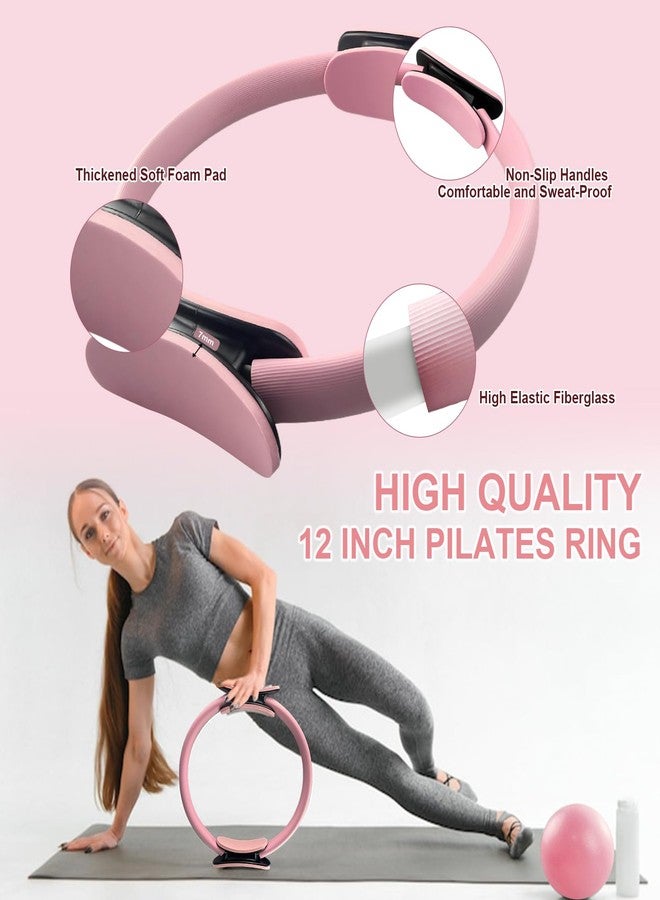KANGFITER Pilates Ring Set 11 PCS, Magic Circle Yoga Ring, Pilates Ball, Adjustable Ankle Wrist Weights, Resistance Bands, Tape Measure, Pilates Kit Equipment Accessories for Women Home Workouts Yoga - Image 3