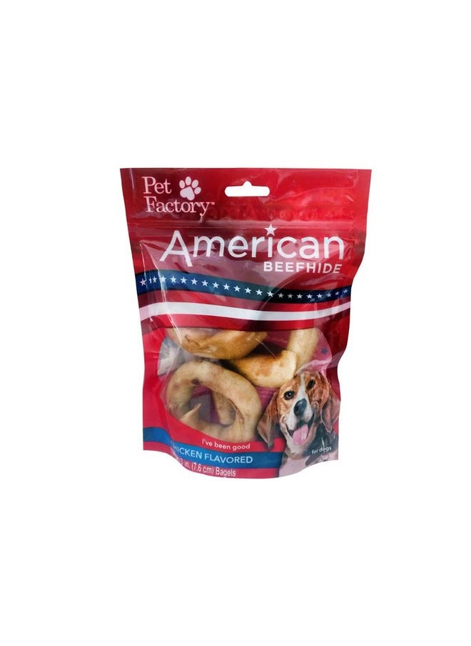 بيت فاكتوري حلوى مضغ للكلاب من Pet Factory American Beefhide مقاس 3 بوصات - بنكهة الدجاج، 4 قطع/عبوة واحدة  - Image 1
