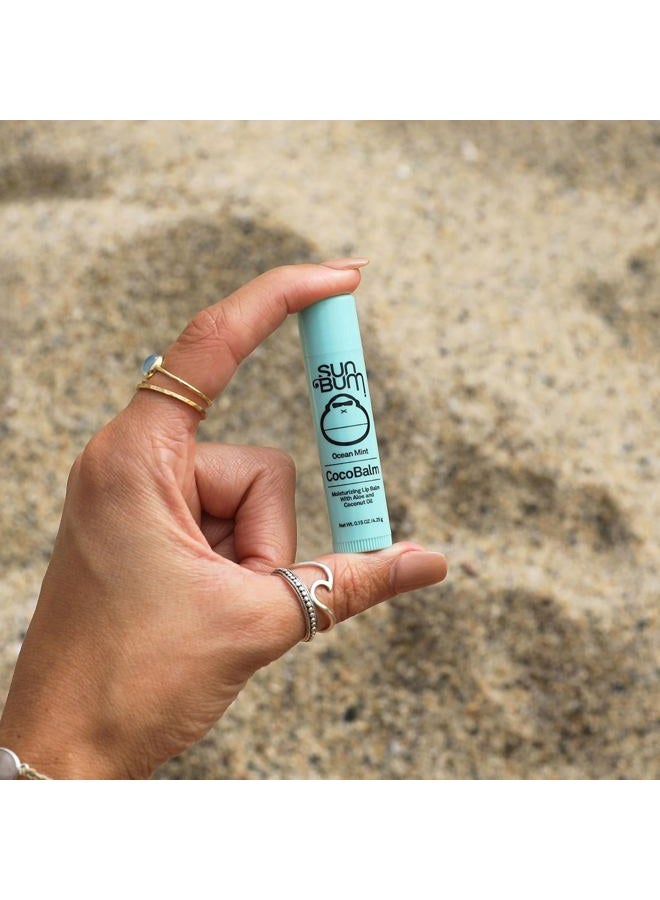Sun Bum Ocean Mint Cocobalm | Hydrating Lip Balm with Aloe | Hypoallergenic, Paraben Free, Silicone Free,| 0.15oz Stick - Image 4