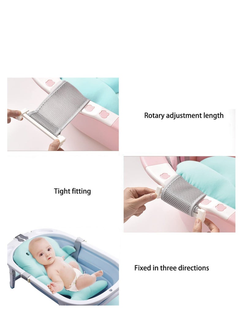 Baby Non-Slip Bath Pad Bath ,Support Seat Shower Mat for Bathtub Newborn Floating Bathing Tub Seat ,Infant Bathing Support Cushion Net Adjustable Sling Bath Pillow Bathtub Shower Pad for Bathtub - Image 5