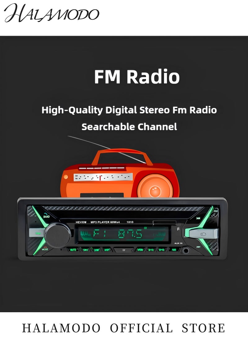 HALAMODO Bluetooth Car Stereo Receiver with USB Port & Digital LCD Display Bluetooth Hands Free Calling FM Car Radio Multi Functional Car Bluetooth MP3 Player with Remote Control USB Quick Charge - Image 5